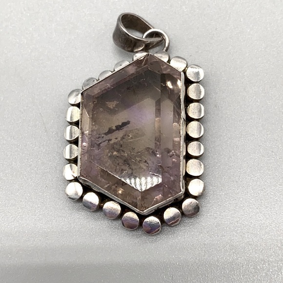 Hand Crafted Jewelry - Vintage artisan made sterling silver lite Ametrine pendant 💜